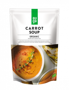 Organic Creamy Carrot Soup with coconut milk 
